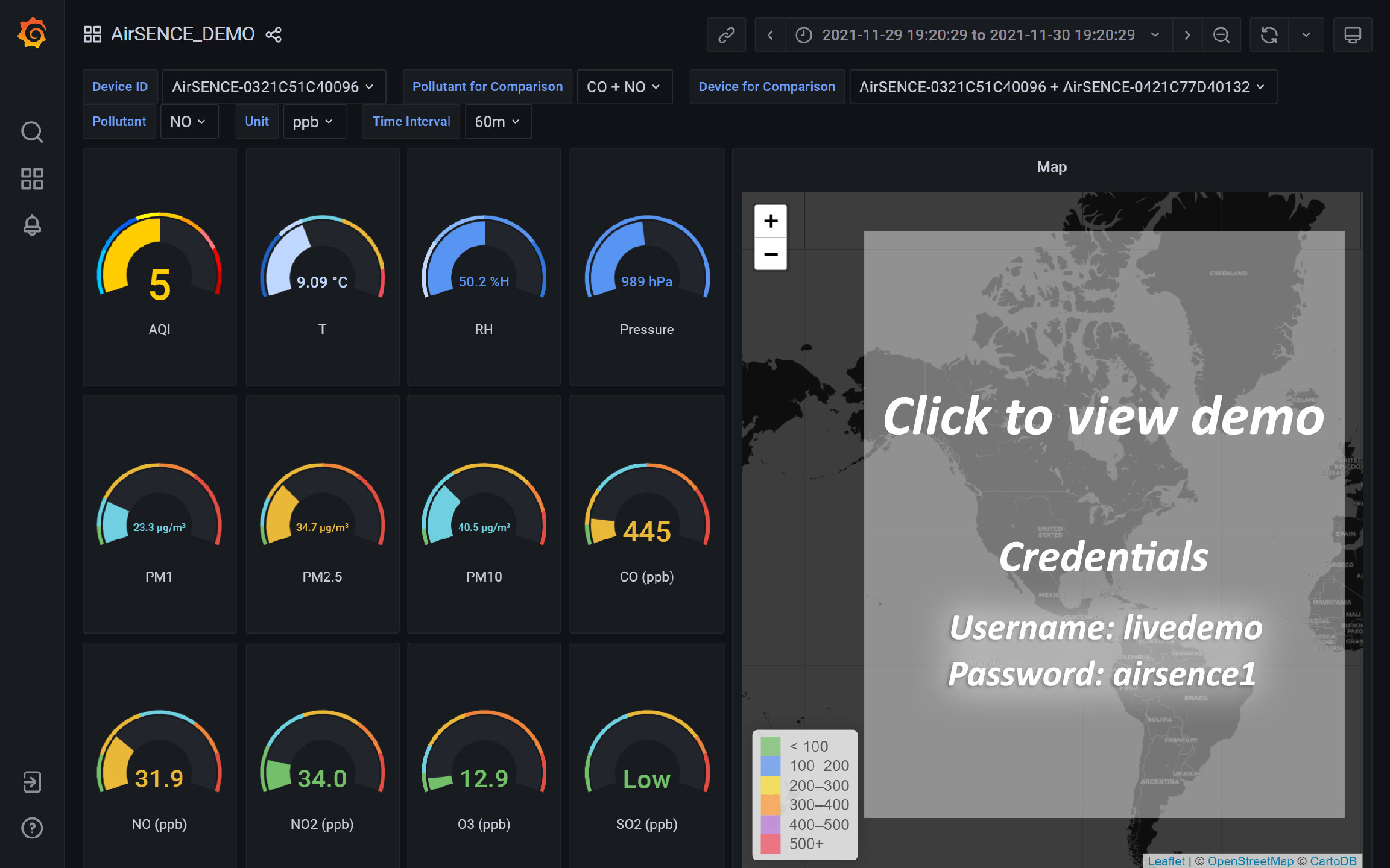 Airsence - Dashboard